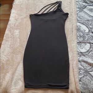 Black One Shoulder Naked Wardrobe dress.
